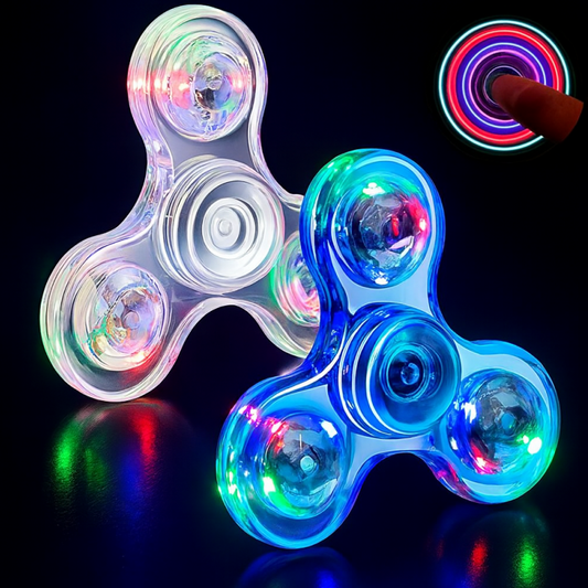 Colorful LED spinner with a black background