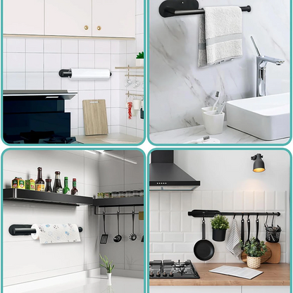Adhesive Paper Towel Holder – Kitchen & Bathroom Tissue Roll Dispenser Rack