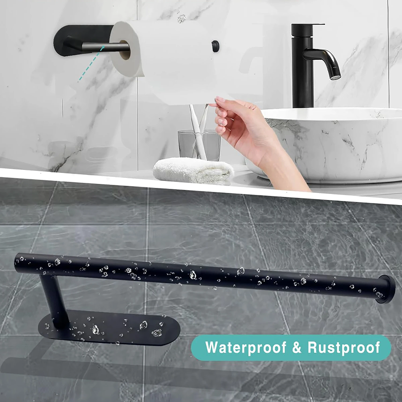 Adhesive Paper Towel Holder – Kitchen & Bathroom Tissue Roll Dispenser Rack