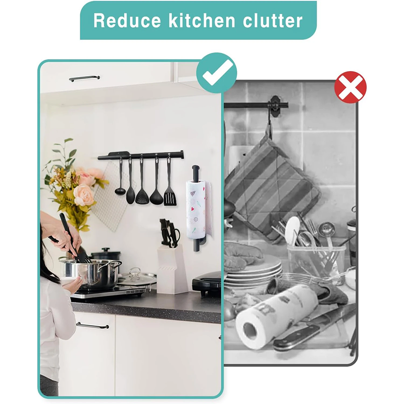 Adhesive Paper Towel Holder – Kitchen & Bathroom Tissue Roll Dispenser Rack