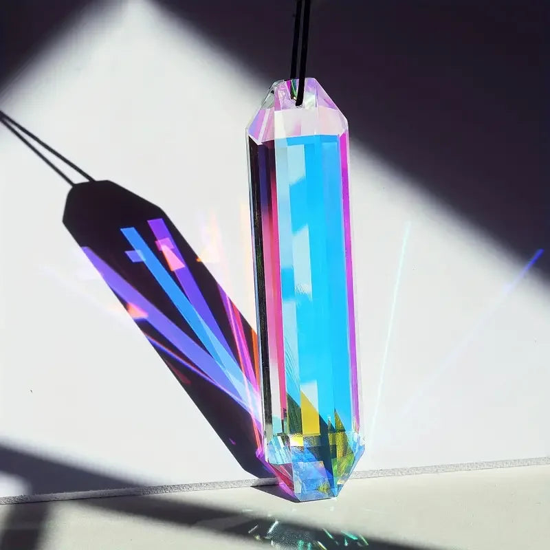 Colorful crystal pendant with rainbow