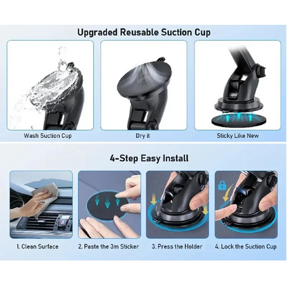 Step-by-step guide on how to use an upgraded reusable suction cup with images and text.