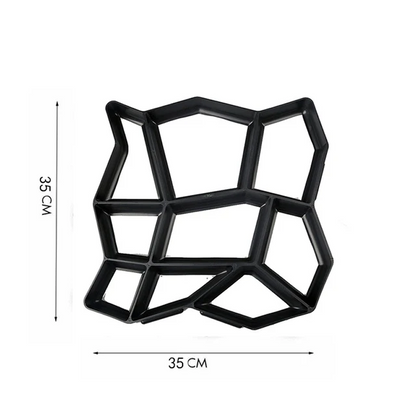 Black geometric wall shelf with dimensions on a white background