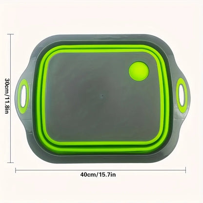3-in-1 Foldable Cutting Board with Wash Basin – Portable Collapsible Sink for Washing Vegetables & Food Prep