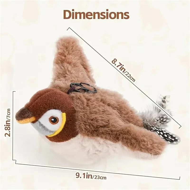 Plush toy with dimensions labeled on a beige background