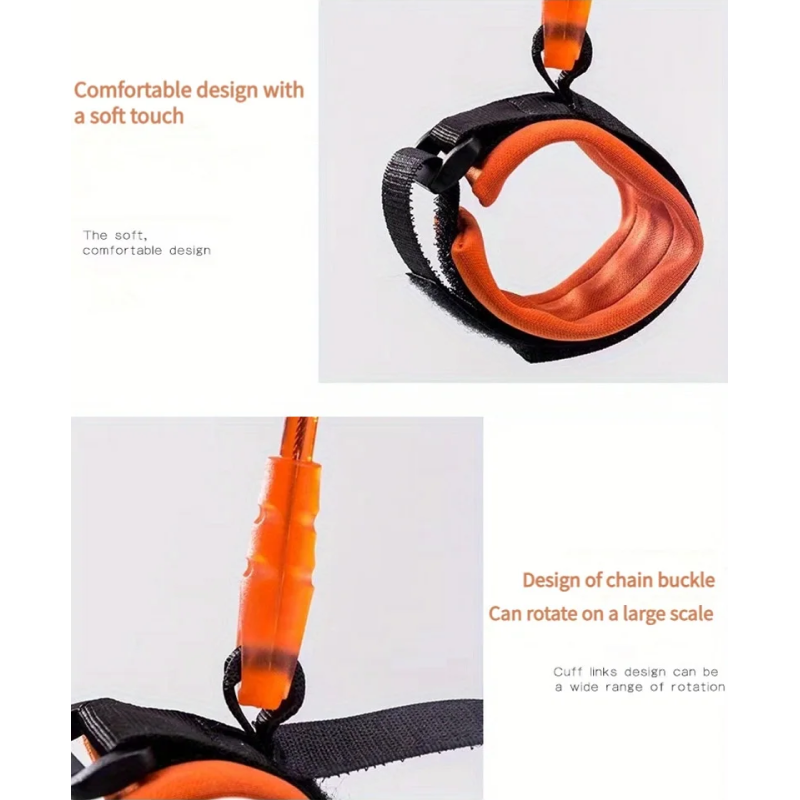Close-up of a dog leash with chain buckle design on a white background