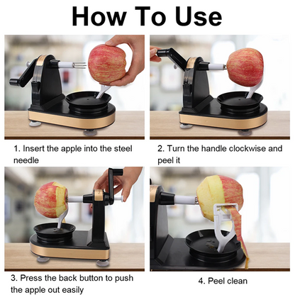 Manual Apple & Potato Peeler – Hand-Cranked Slicer, Cutter & Corer for Fruits and Vegetables
