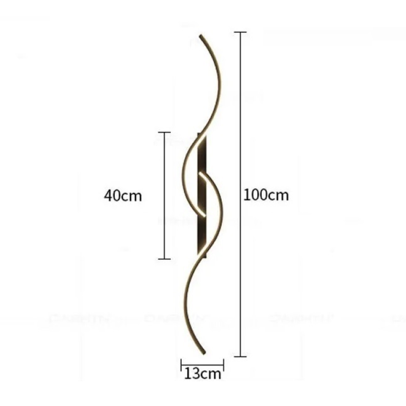 Modern LED Wall Light – Minimalist Long Strip Wall Sconce for Bedroom, Living Room & Indoor Decor Wavy Design