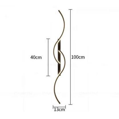 Modern LED Wall Light – Minimalist Long Strip Wall Sconce for Bedroom, Living Room & Indoor Decor Wavy Design