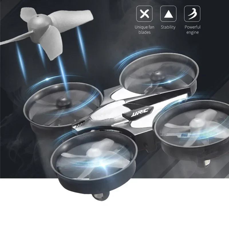 Drone with four propellers on a dark background
