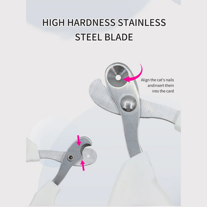 Pet nail trimmer with high hardness stainless steel blade on a white background
