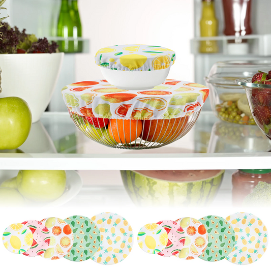 10Pcs Reusable Cotton Bowl Covers – Stretchable Elastic Food Lids for Home & Picnic