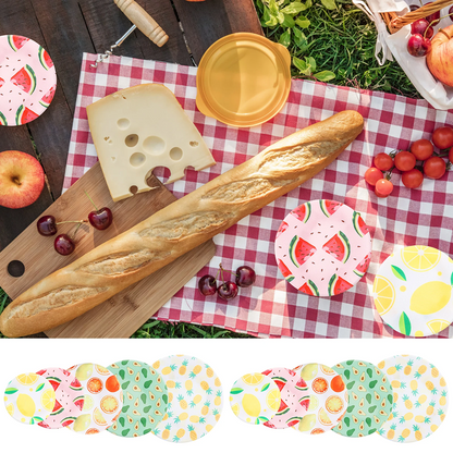 10Pcs Reusable Cotton Bowl Covers – Stretchable Elastic Food Lids for Home & Picnic