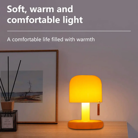 Rechargeable LED Mushroom Night Light – USB Sunset Projection Table Lamp for Bedroom, Desk, Bar & Home Decor