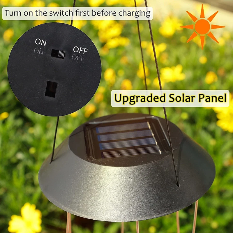 Retro Solar Kerosene Lamp Wind Chime – Hanging Solar Lantern for Courtyard, Porch, Garden, and Outdoor Home Decoration