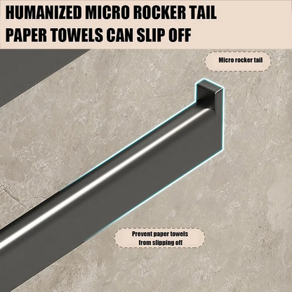 Bar on a textured wall with text about paper towel slipping.
