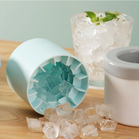Silicone Ice Cube Mold & Bucket – Round Ice Maker for Freezer, DIY Summer Drinks & Barware Use