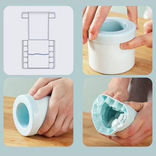 Silicone Ice Cube Mold & Bucket – Round Ice Maker for Freezer, DIY Summer Drinks & Barware Use