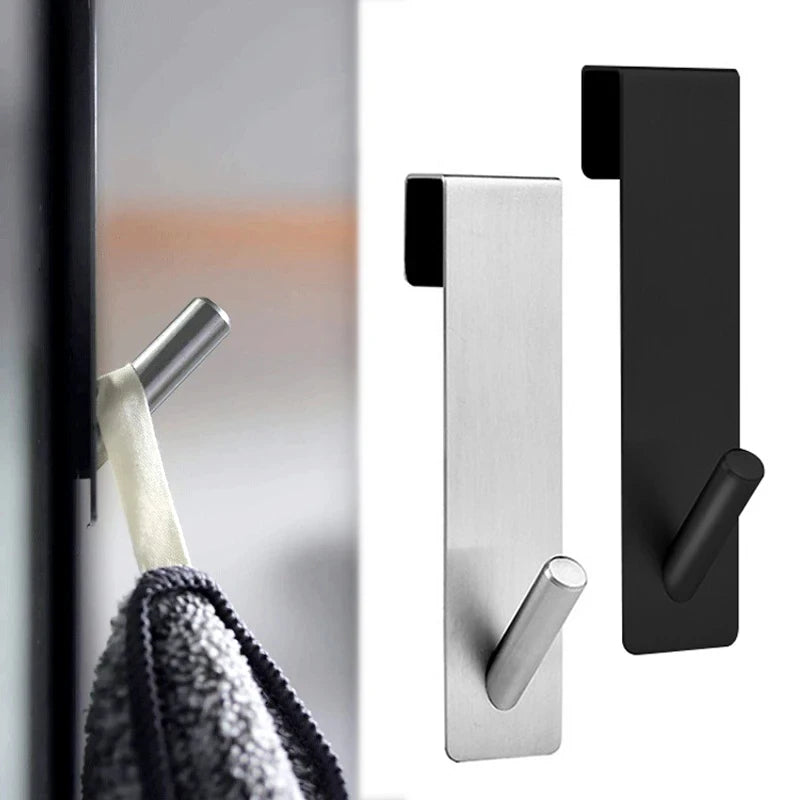 Stainless Steel Over Shower Door Hook – Glass Door Towel & Bathrobe Hanger Holder, Bathroom Accessories Organizer