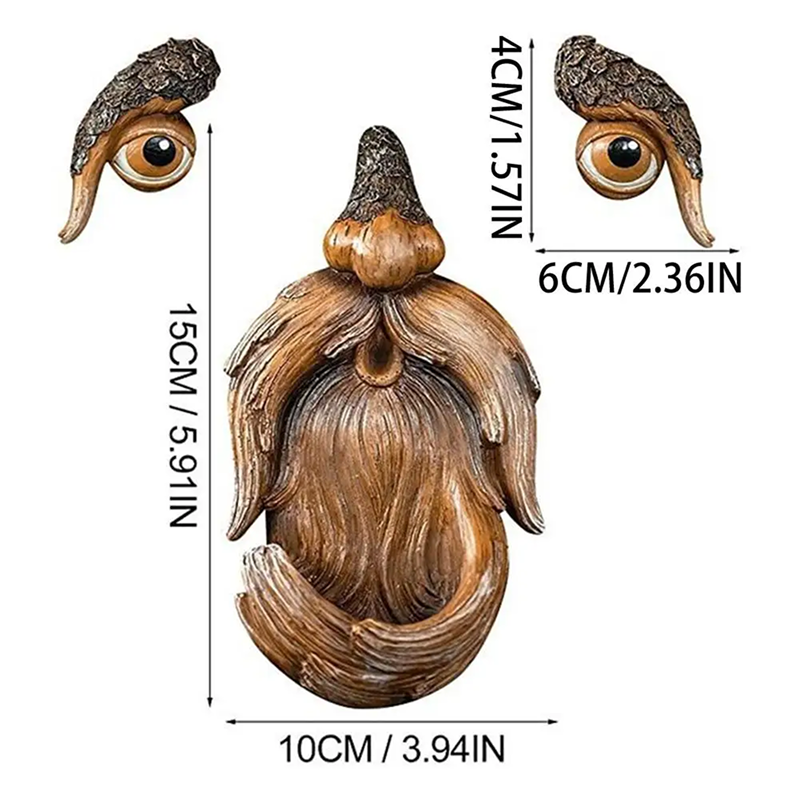 Beard-shaped decorative item with measurements on a white background
