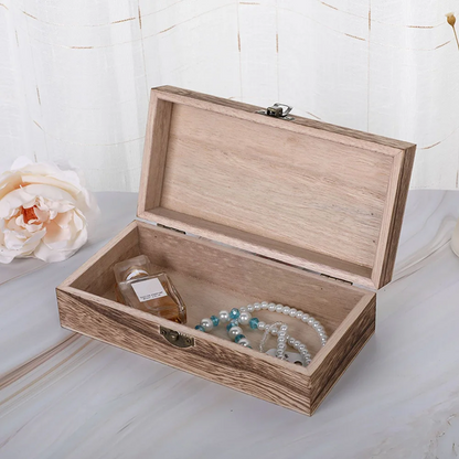 Vintage Wooden Jewelry Box – Retro Storage Organizer for Home & Gifts
