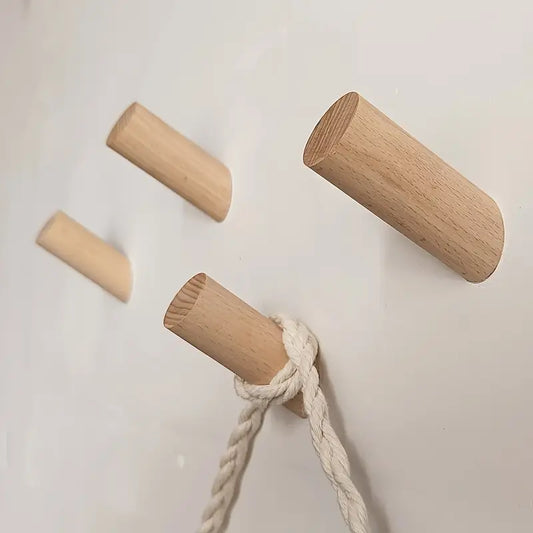 Wall Mounted Wooden Coat Hook – Nordic Style Decorative Hanger for Keys, Hats, Scarves & Bags