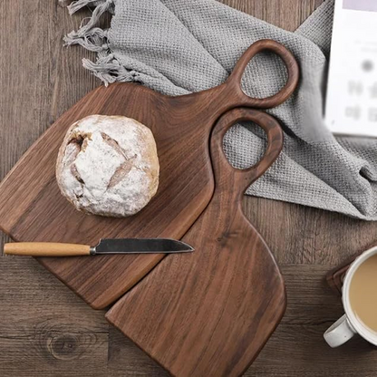2pcs Walnut Wood Cutting Boards – Reversible Charcuterie Serving Set for Cheese, Bread & Meat
